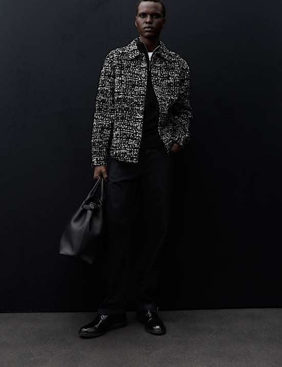 Regular Fit Wool Blend Textured Overshirt