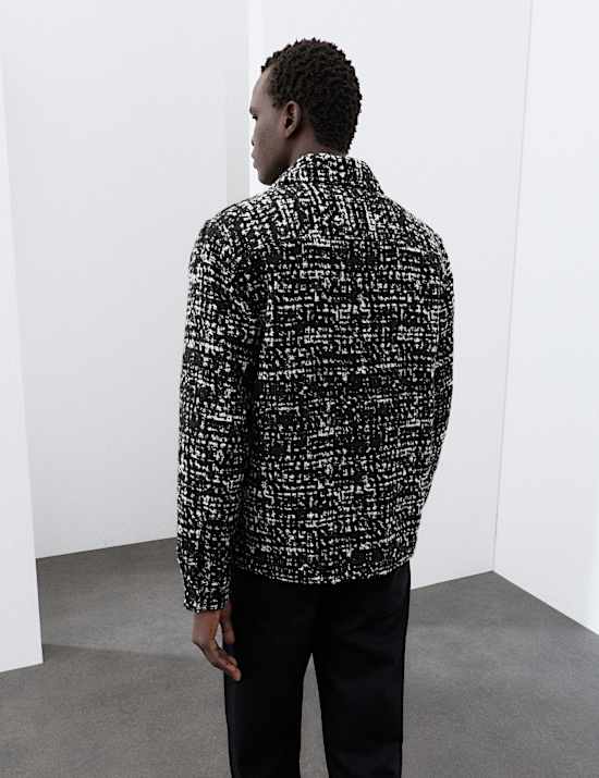 Regular Fit Wool Blend Textured Overshirt