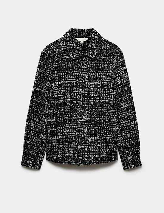 Regular Fit Wool Blend Textured Overshirt