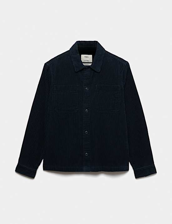 Pure Cotton Variegated Cord Overshirt