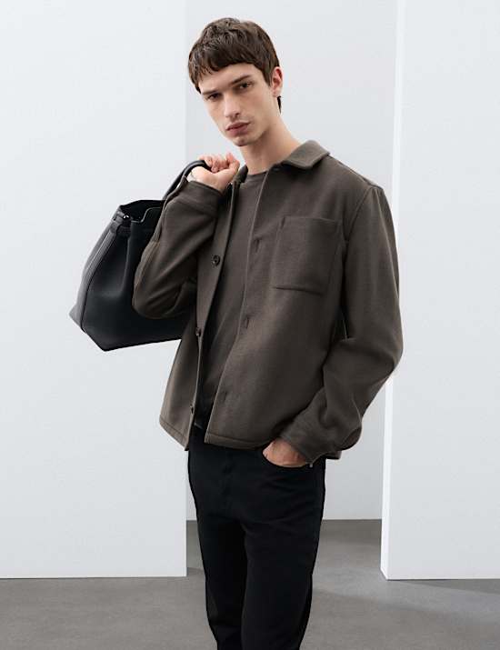 Regular Fit Wool Rich Overshirt