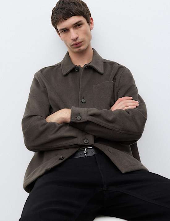 Regular Fit Wool Rich Overshirt