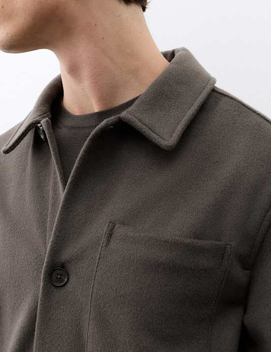 Regular Fit Wool Rich Overshirt