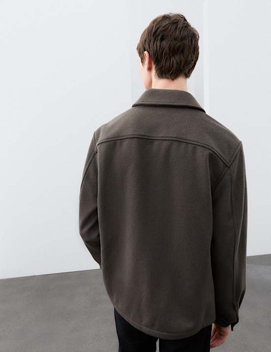 Regular Fit Wool Rich Overshirt