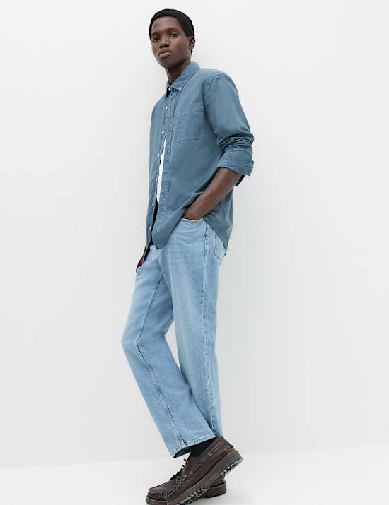Pure Cotton Garment Dye Oxford Shirt