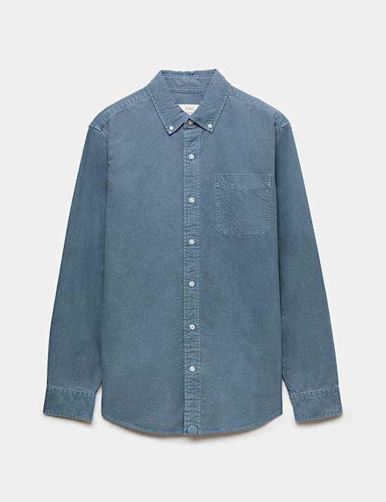 Pure Cotton Garment Dye Oxford Shirt