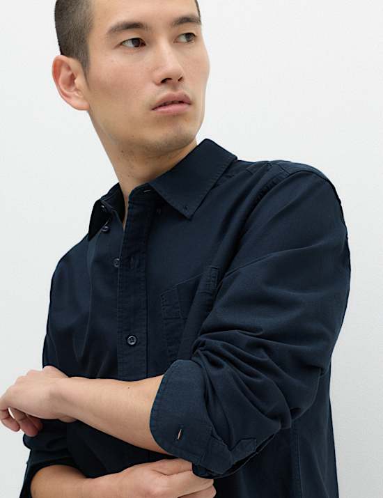 Pure Cotton Garment Dye Oxford Shirt