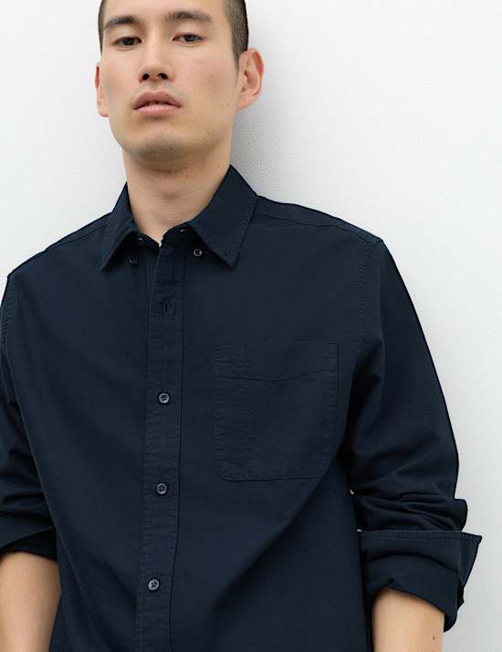 Pure Cotton Garment Dye Oxford Shirt
