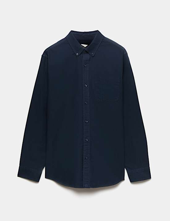 Pure Cotton Garment Dye Oxford Shirt