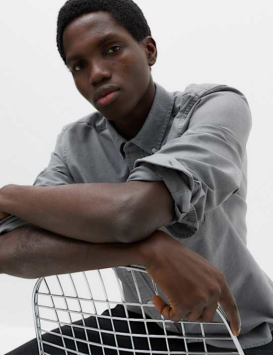 Pure Cotton Garment Dye Oxford Shirt