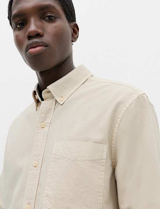 Pure Cotton Garment Dye Oxford Shirt