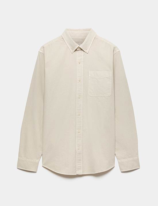Pure Cotton Garment Dye Oxford Shirt