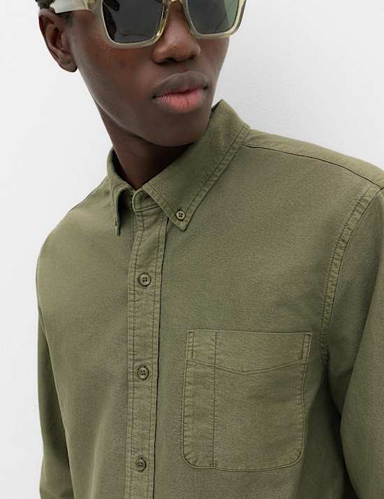 Pure Cotton Garment Dye Oxford Shirt