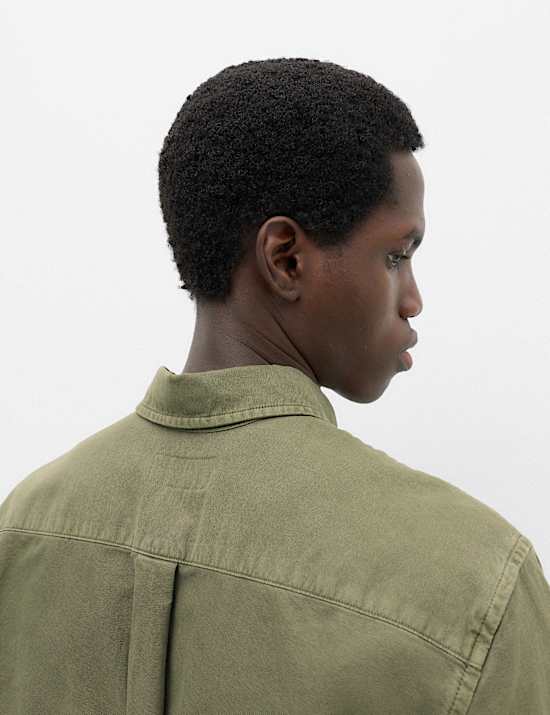 Pure Cotton Garment Dye Oxford Shirt
