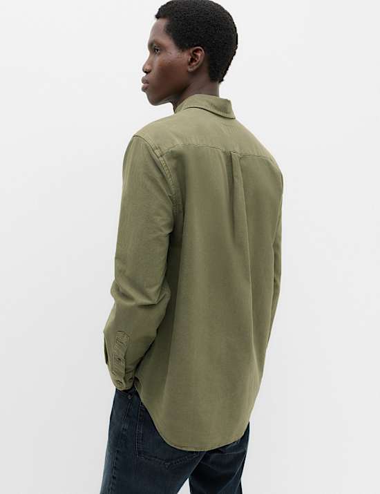 Pure Cotton Garment Dye Oxford Shirt