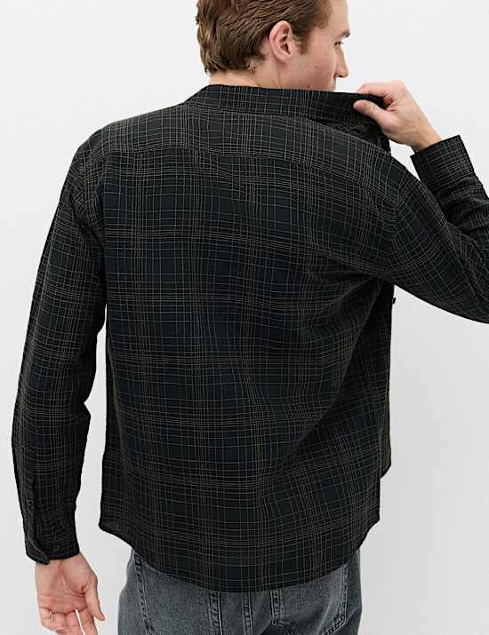 Pure Cotton Textured Check Shirt