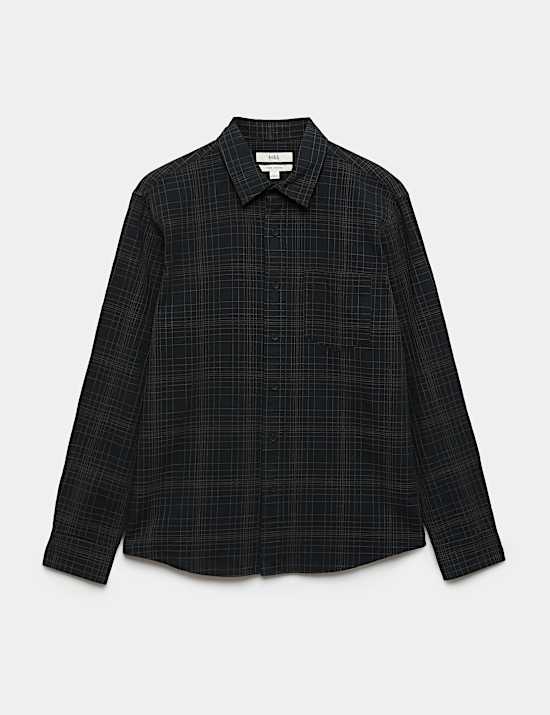 Pure Cotton Textured Check Shirt
