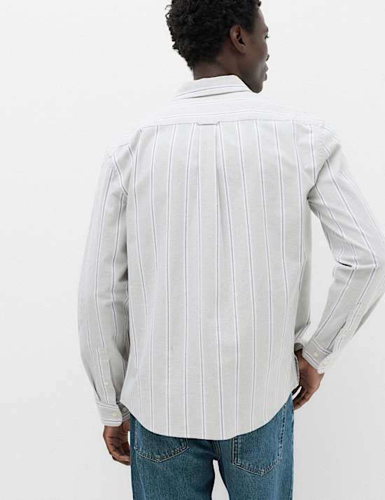 Gestreiftes Oxford-Hemd in bequemer Passform mit hohem Baumwollanteil