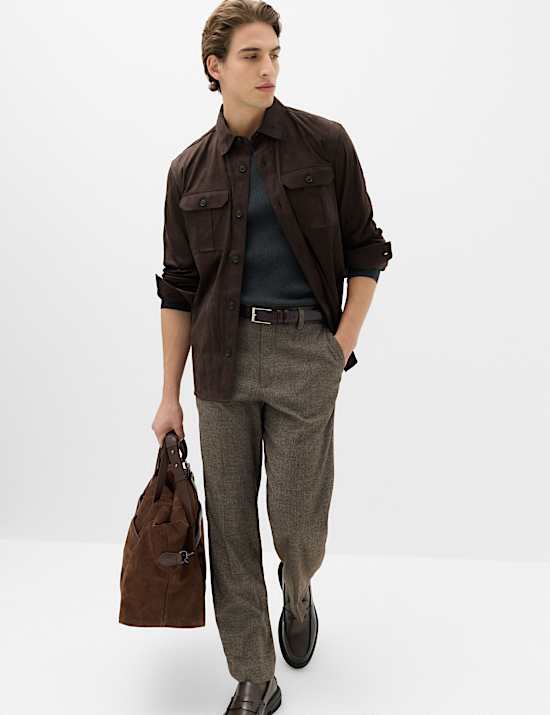 Regular Fit Faux Suede Overshirt