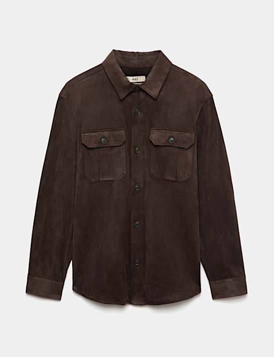 Regular Fit Faux Suede Overshirt
