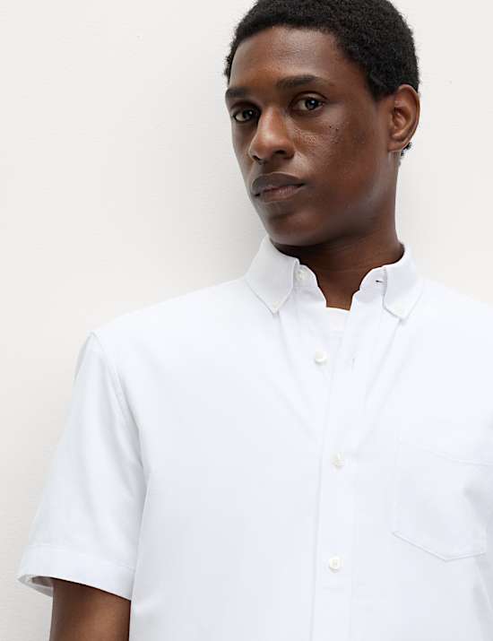 חולצת אוקספורד קלה לגיהוץ מבד עשיר בכותנה