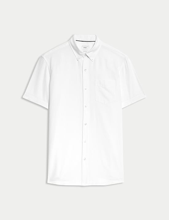 חולצת אוקספורד קלה לגיהוץ מבד עשיר בכותנה