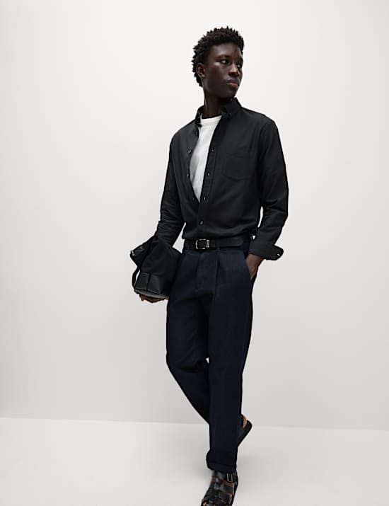 חולצת האוקספורד האולטימטיבית מכותנה טהורה בגזרה צרה