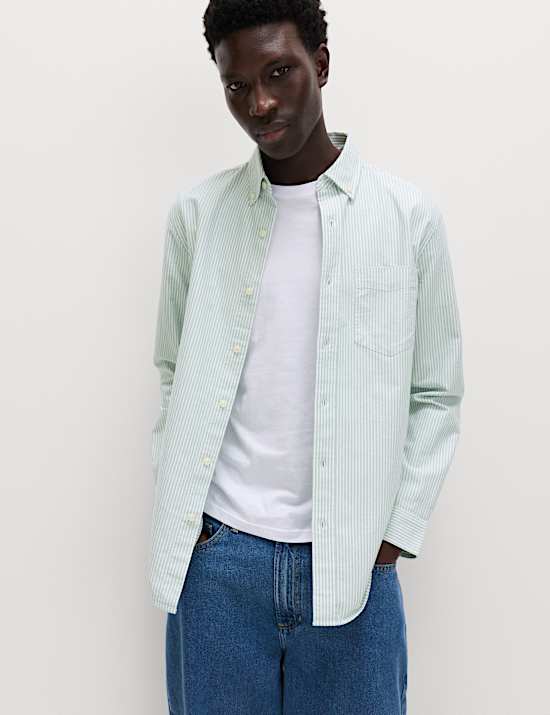 Najlepsza koszula oxford w paski 100% bawełny