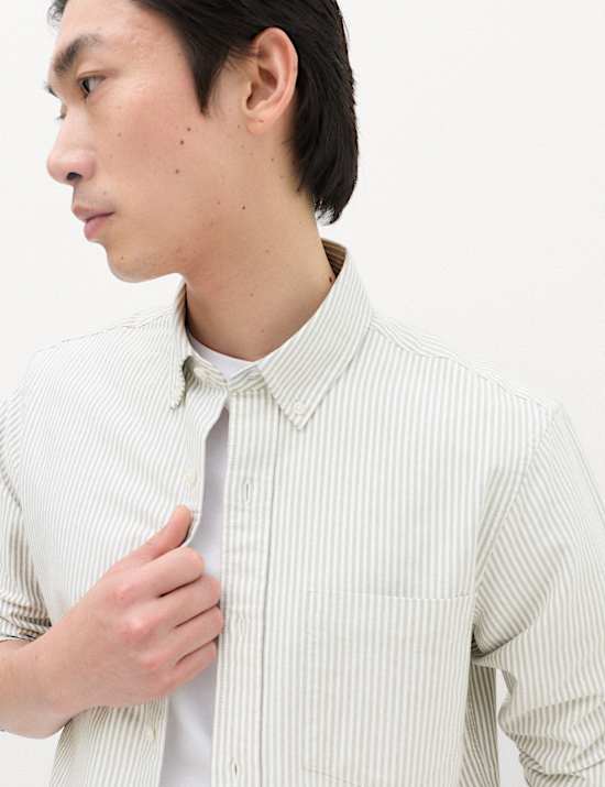 Regular Fit Pure Cotton Striped Shirt