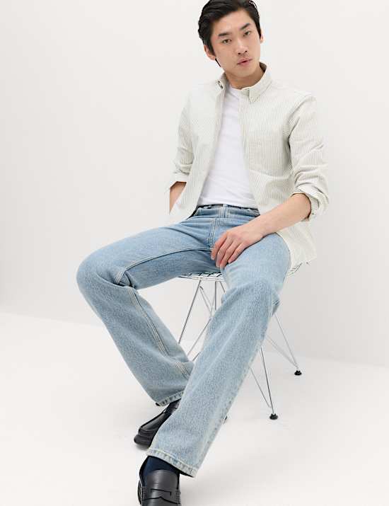 Regular Fit Pure Cotton Striped Shirt