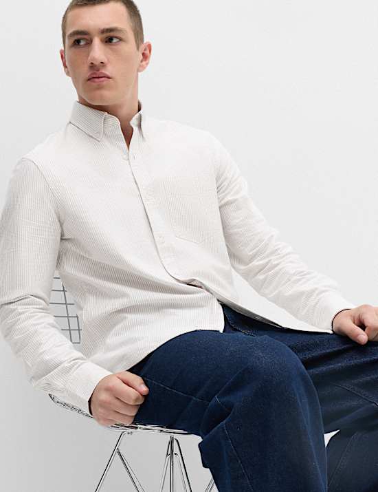 Ultimate Pure Cotton Striped Oxford Shirt