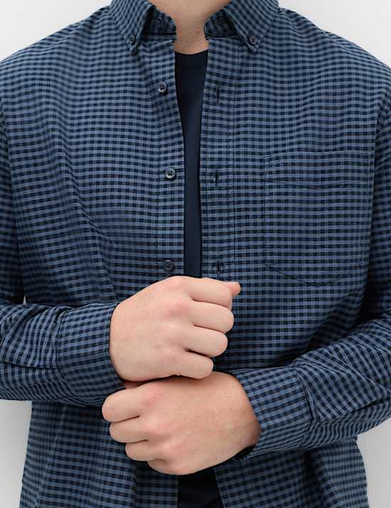 Camisa Oxford de cuadros 100 % algod&oacute;n Ultimate