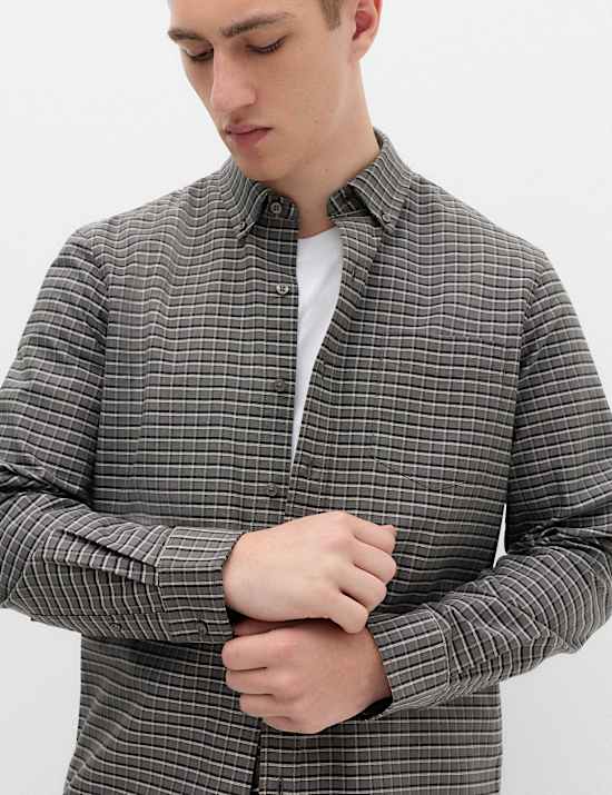Chemise Oxford Ultimate &agrave; carreaux 100 % coton