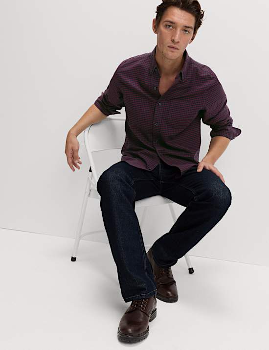 Chemise Oxford Ultimate à carreaux 100 % coton