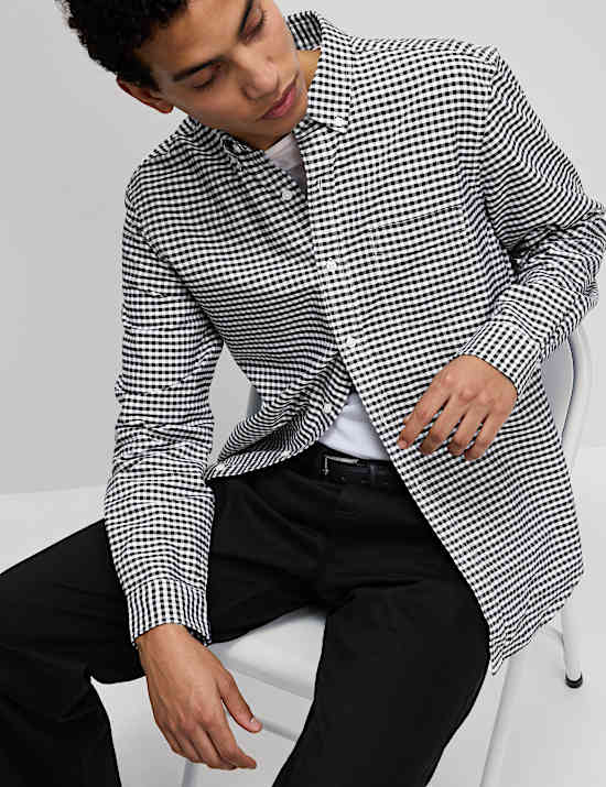 Chemise Oxford Ultimate à carreaux 100&nbsp;% coton