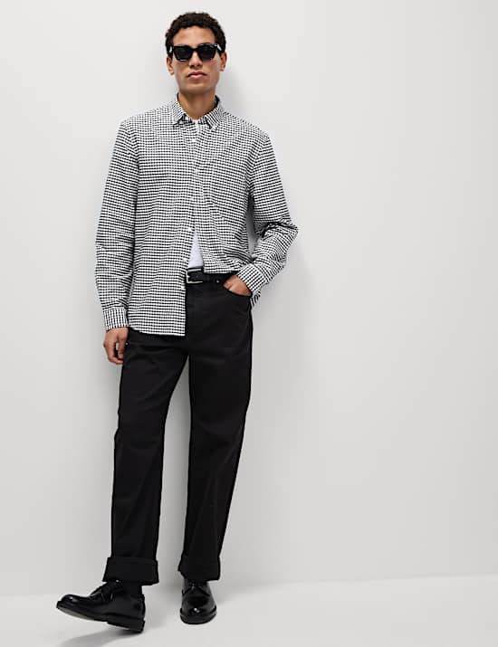 חולצת אוקספורד משבצות Ultimate מכותנה טהורה