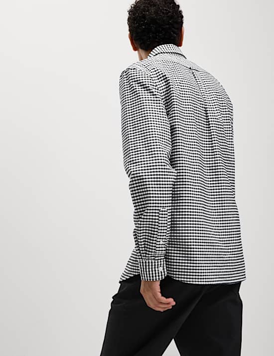 חולצת אוקספורד משבצות Ultimate מכותנה טהורה