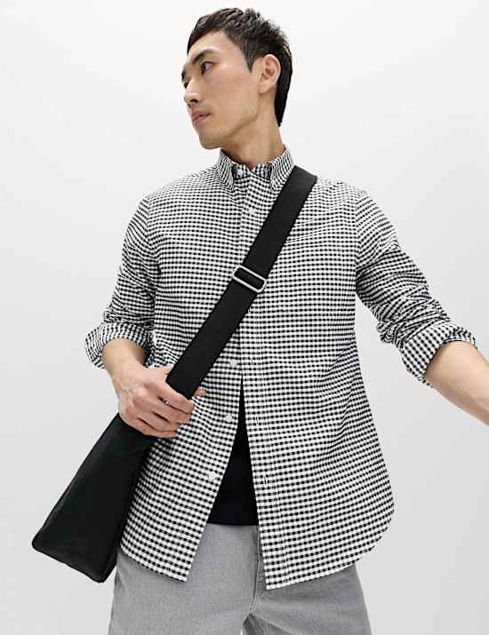 Chemise Oxford Ultimate &agrave; carreaux 100 % coton