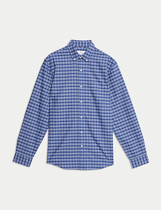 Chemise Oxford Ultimate à carreaux 100 % coton