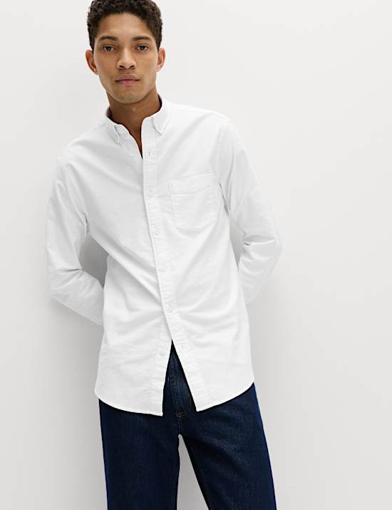 Slim Fit Oxford-shirt van ultiem katoenrijk materiaal