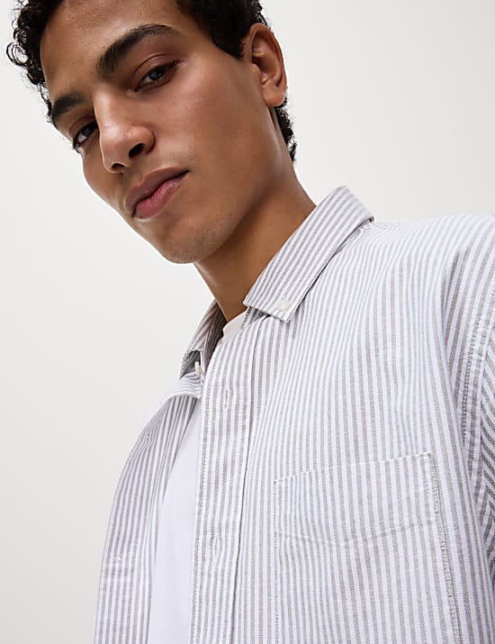 Ultimate Pure Cotton Striped Oxford Shirt