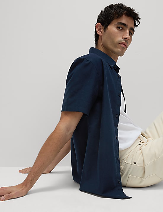 2pk Pure Cotton Oxford Shirts