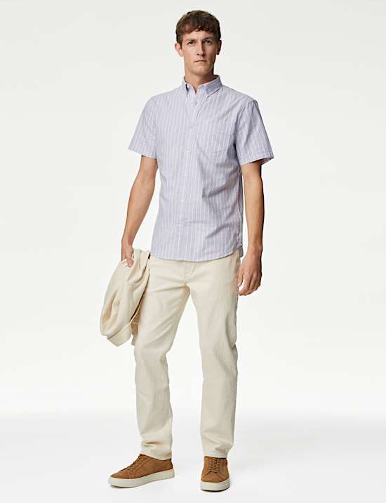 Pure Cotton Striped Oxford Shirt