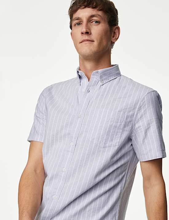 Pure Cotton Striped Oxford Shirt