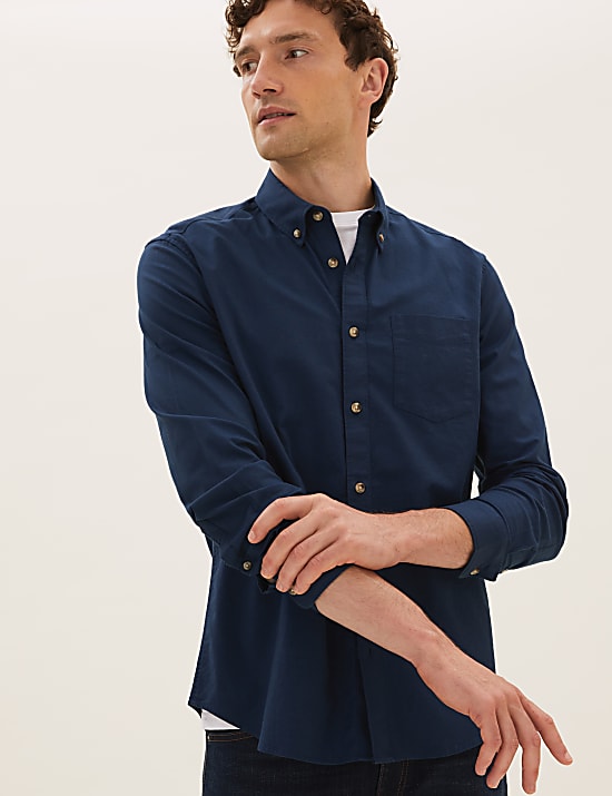 Camisa Oxford 100 % algod&oacute;n