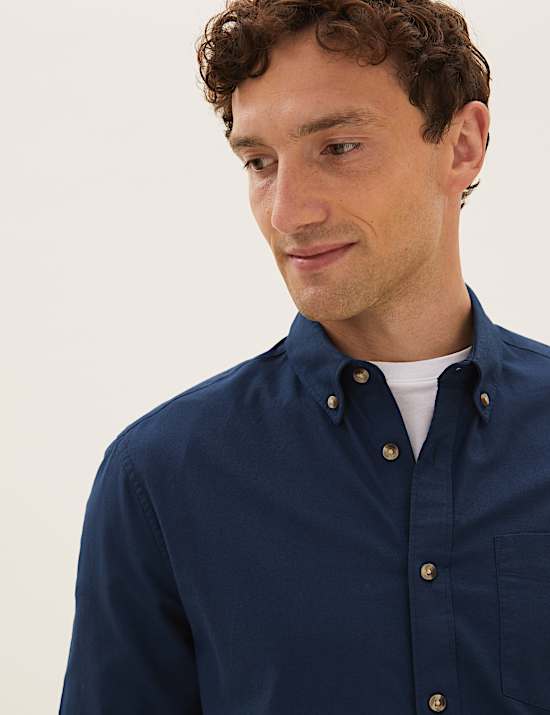 Camisa Oxford 100 % algod&oacute;n