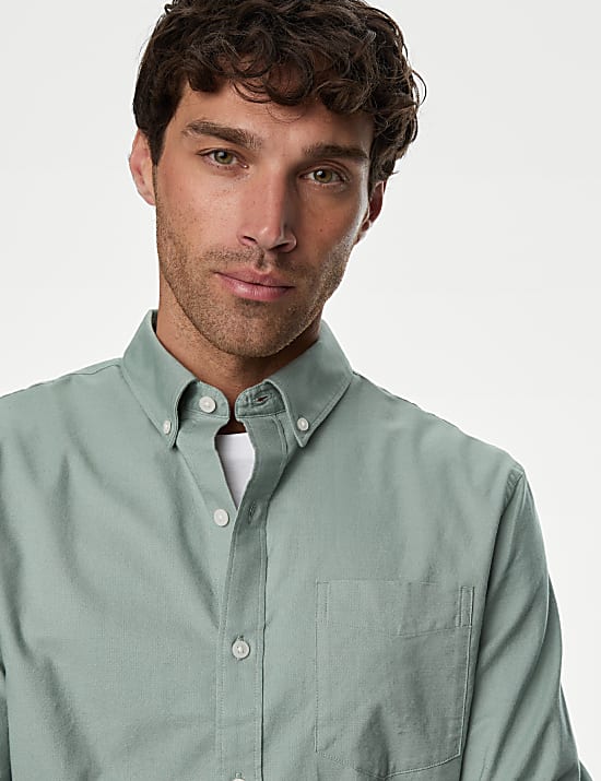 Kemeja Oxford Katun Murni