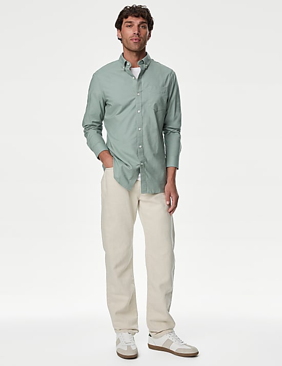 Kemeja Oxford Katun Murni