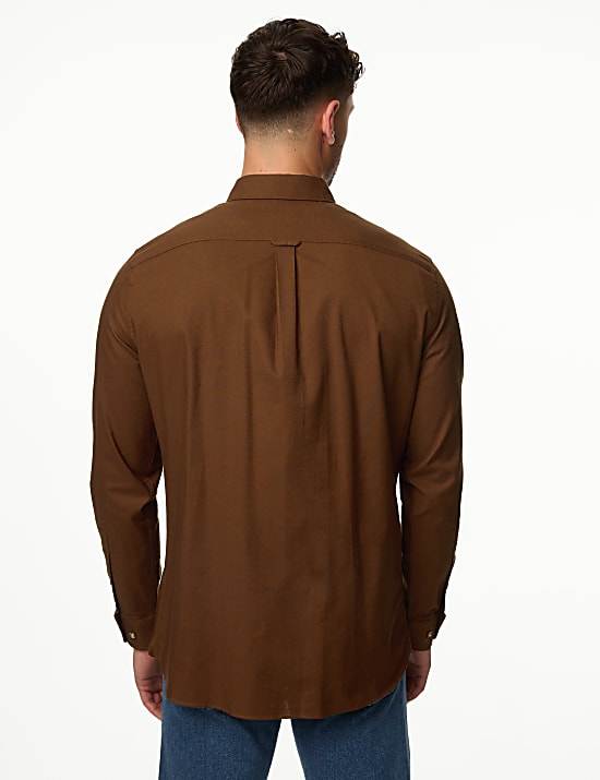 Kemeja Oxford Katun Murni Mudah Disetrika