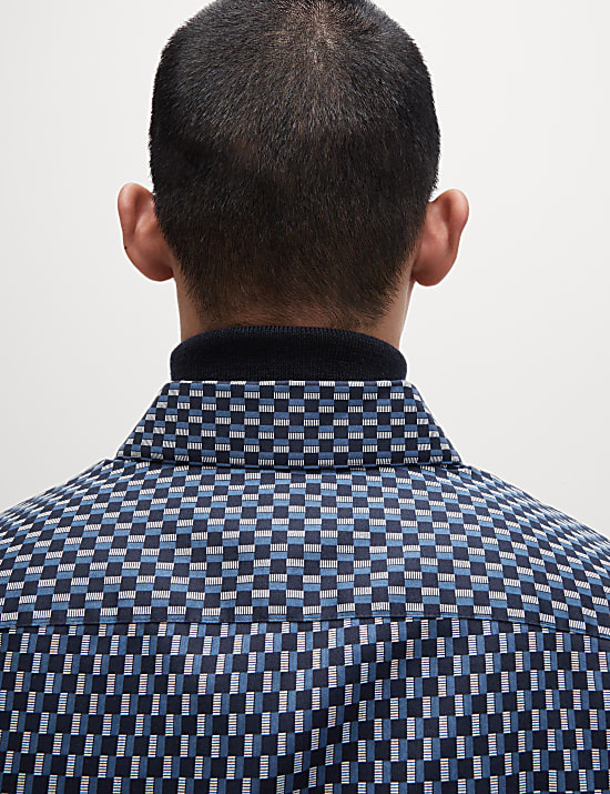 Cotton Blend Print Shirt